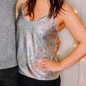 ASOS Petite Sequin Cami with Strap Detail